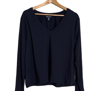 Athleta Outbound Women's V-Neck Top Black Long Sleeve‎ Fitted XL